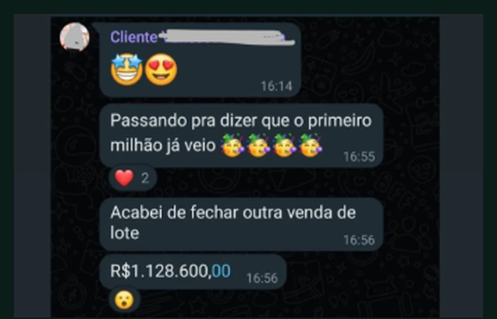 Feedback real de cliente sobre vendas realizadas